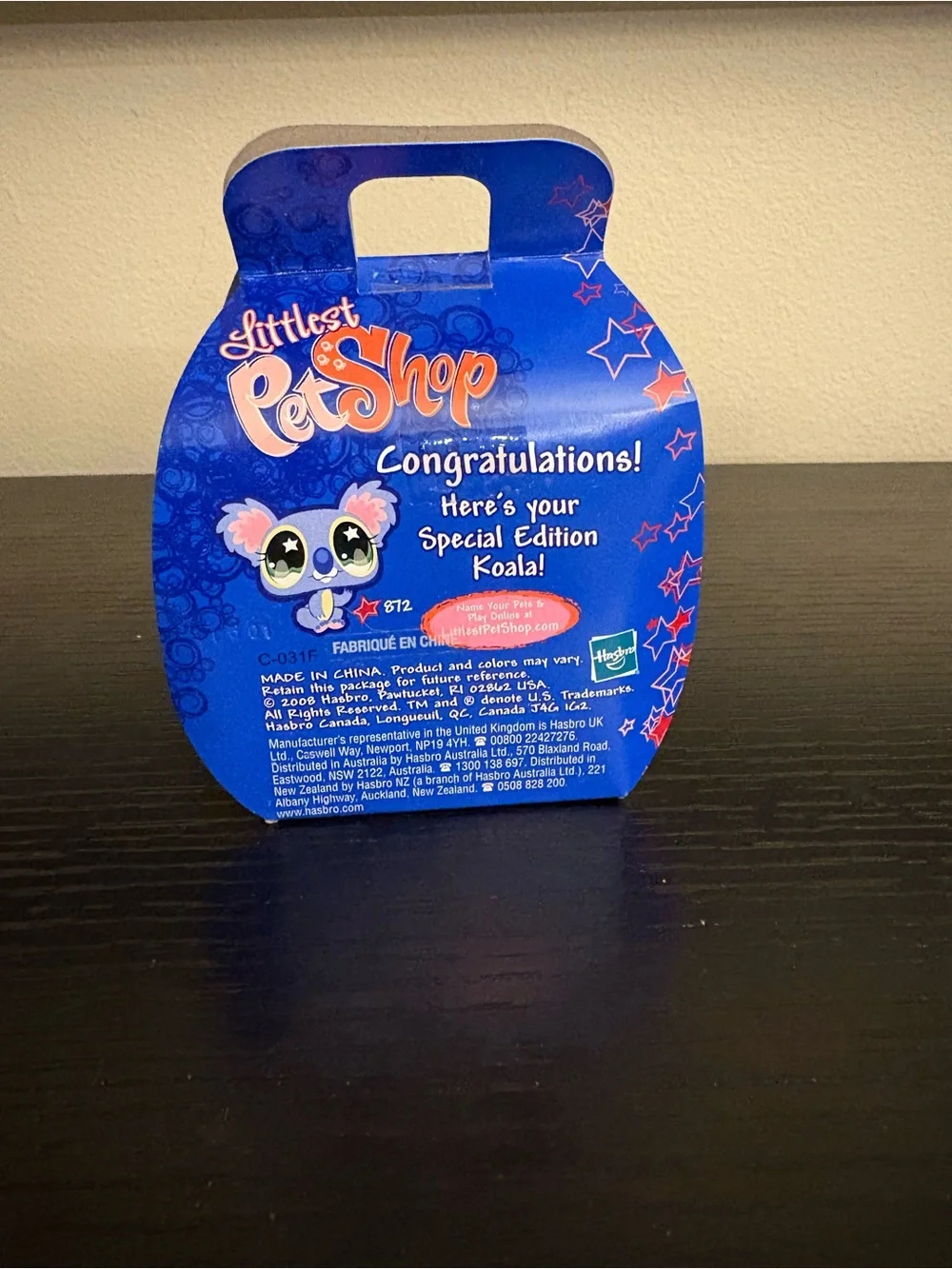 Littlest Pet Shop LPS 872 Sassiest Koala Mail Order ~ AUTHENTIC HTF 2009